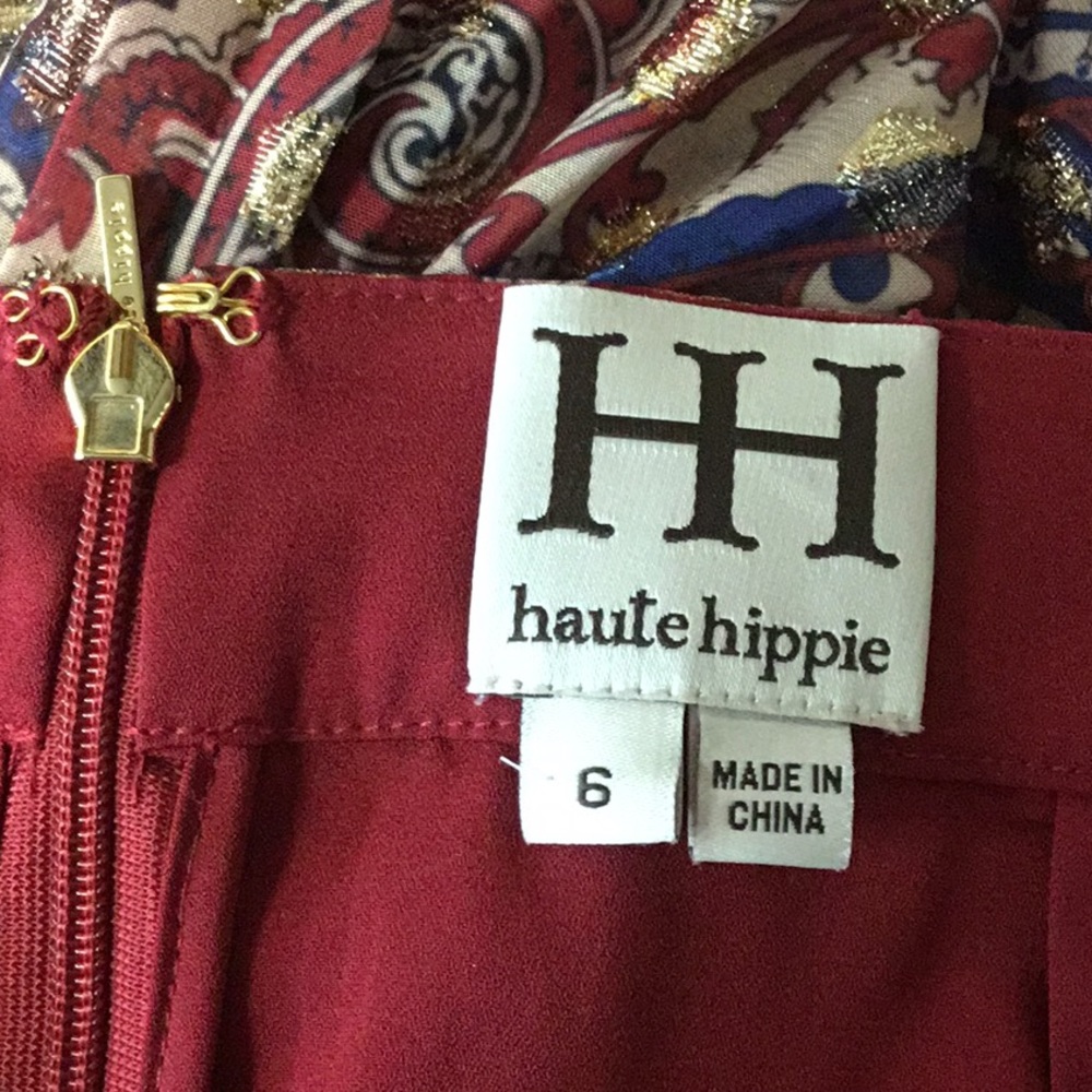 HAUTE HIPPIE Sunburst Metallic Print Skirt - Picture 10 of 12